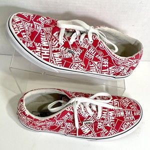 VANS"OFF THE WALL" 721356 Red White Logo Skater Shoes Sneakers Kids Sz 6.5 US